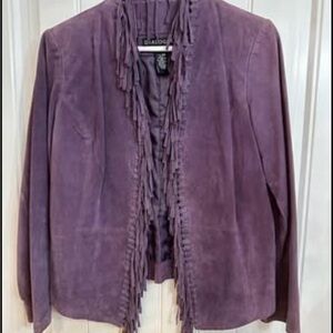 Dialogue Women's Purple Fringe Blazer